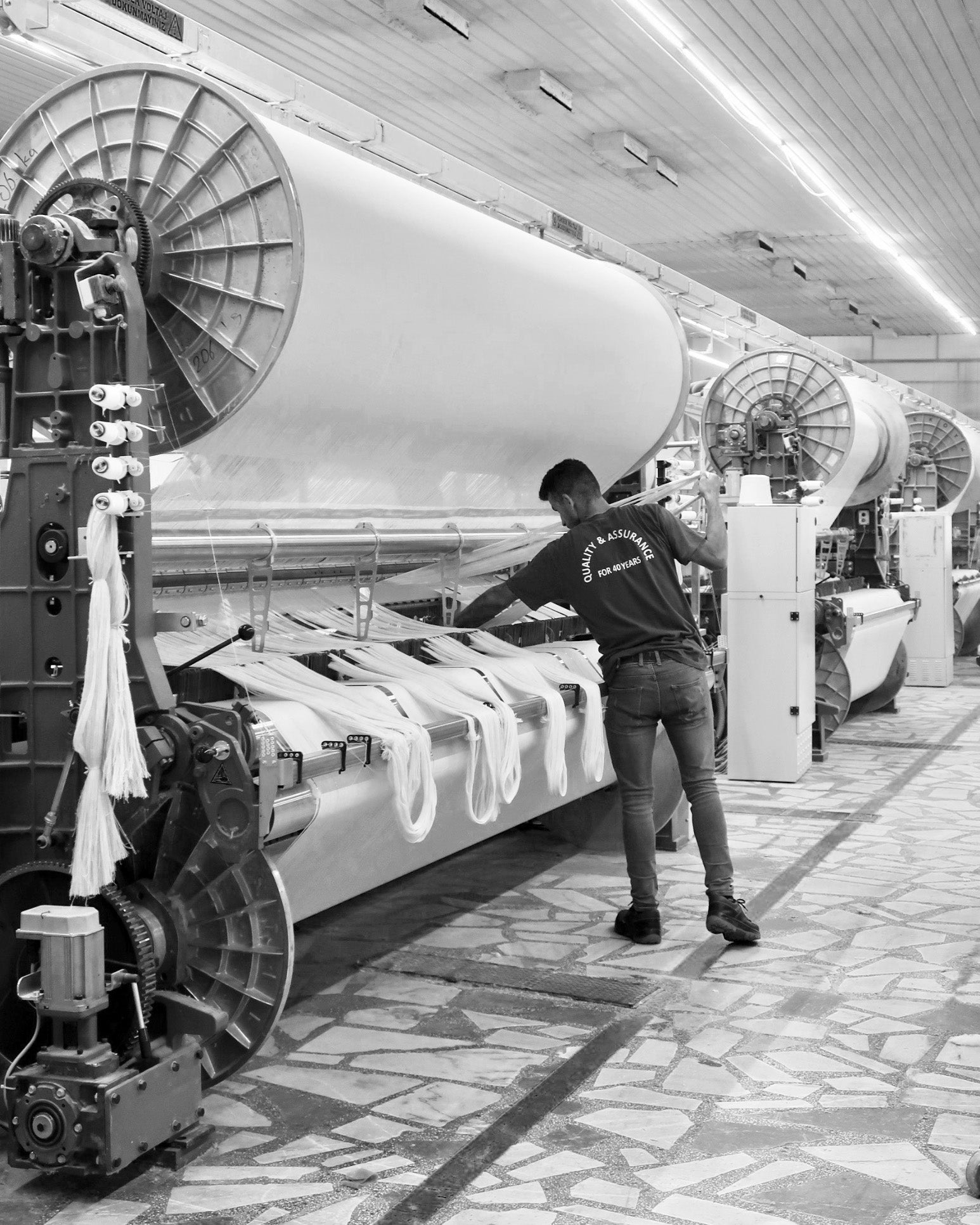 Looms where the Kobn towels are woven in Turkey. Sustainable and ethical factory.