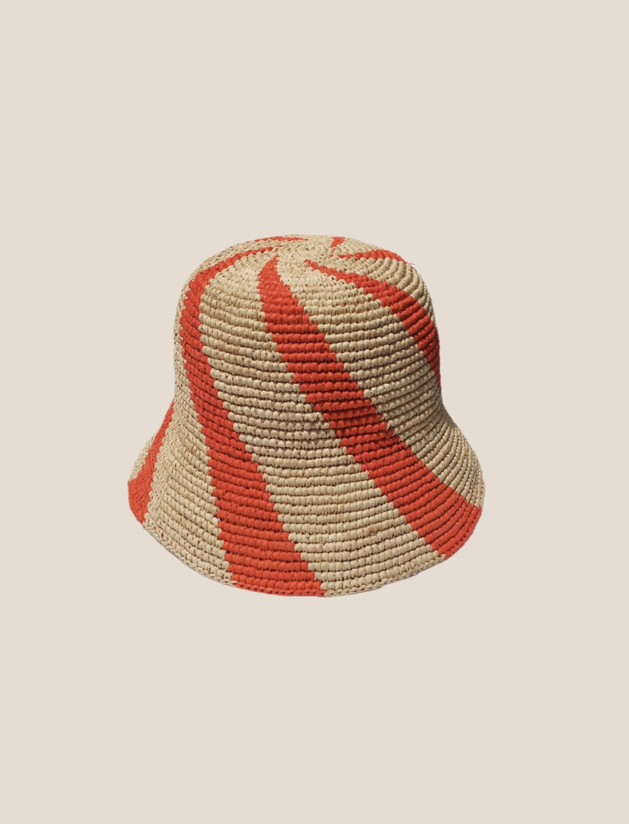 JACE BANU - Cyla Bucket Hat - Orange & Natural Spiral