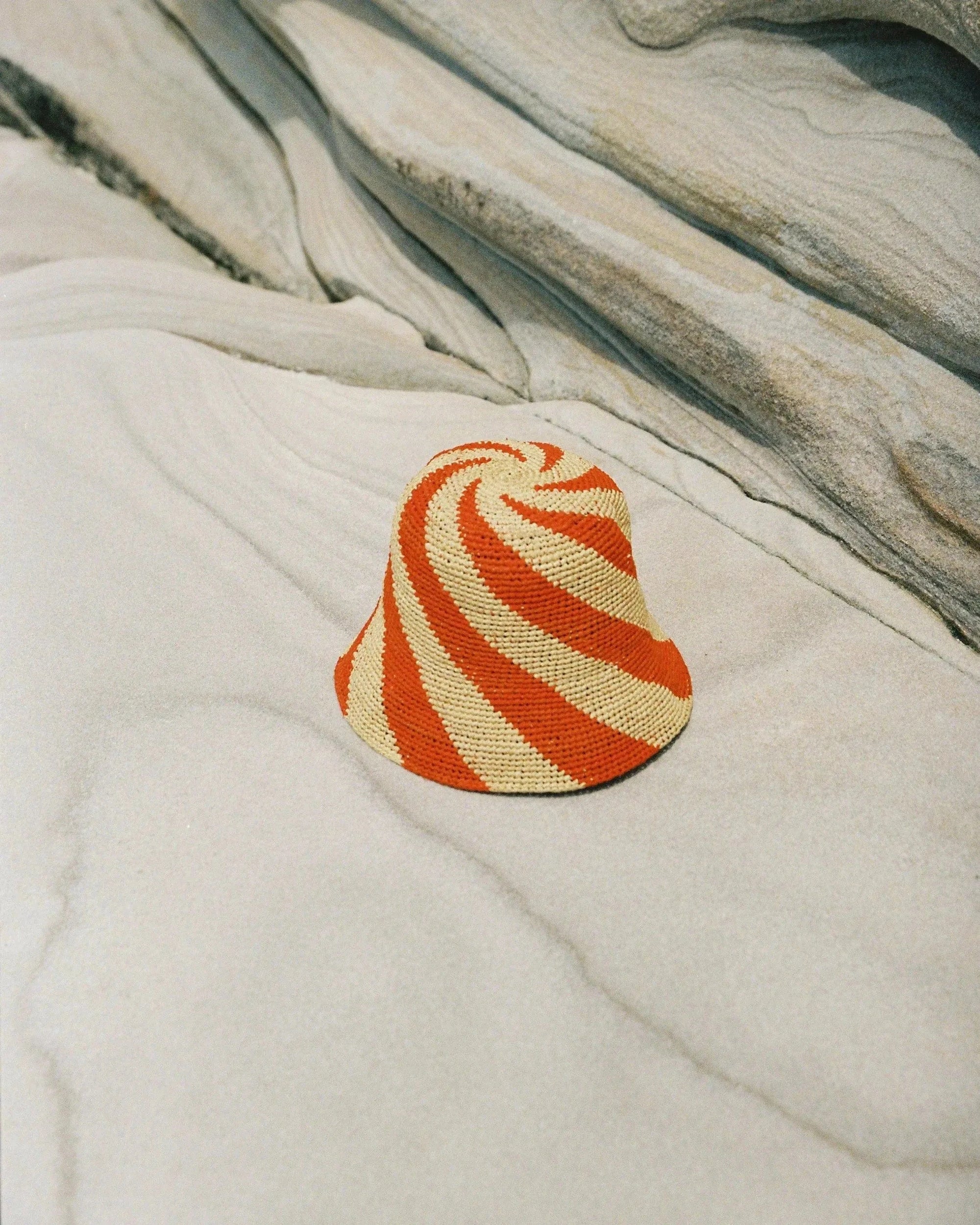 JACE BANU - Cyla Bucket Hat - Orange & Natural Spiral