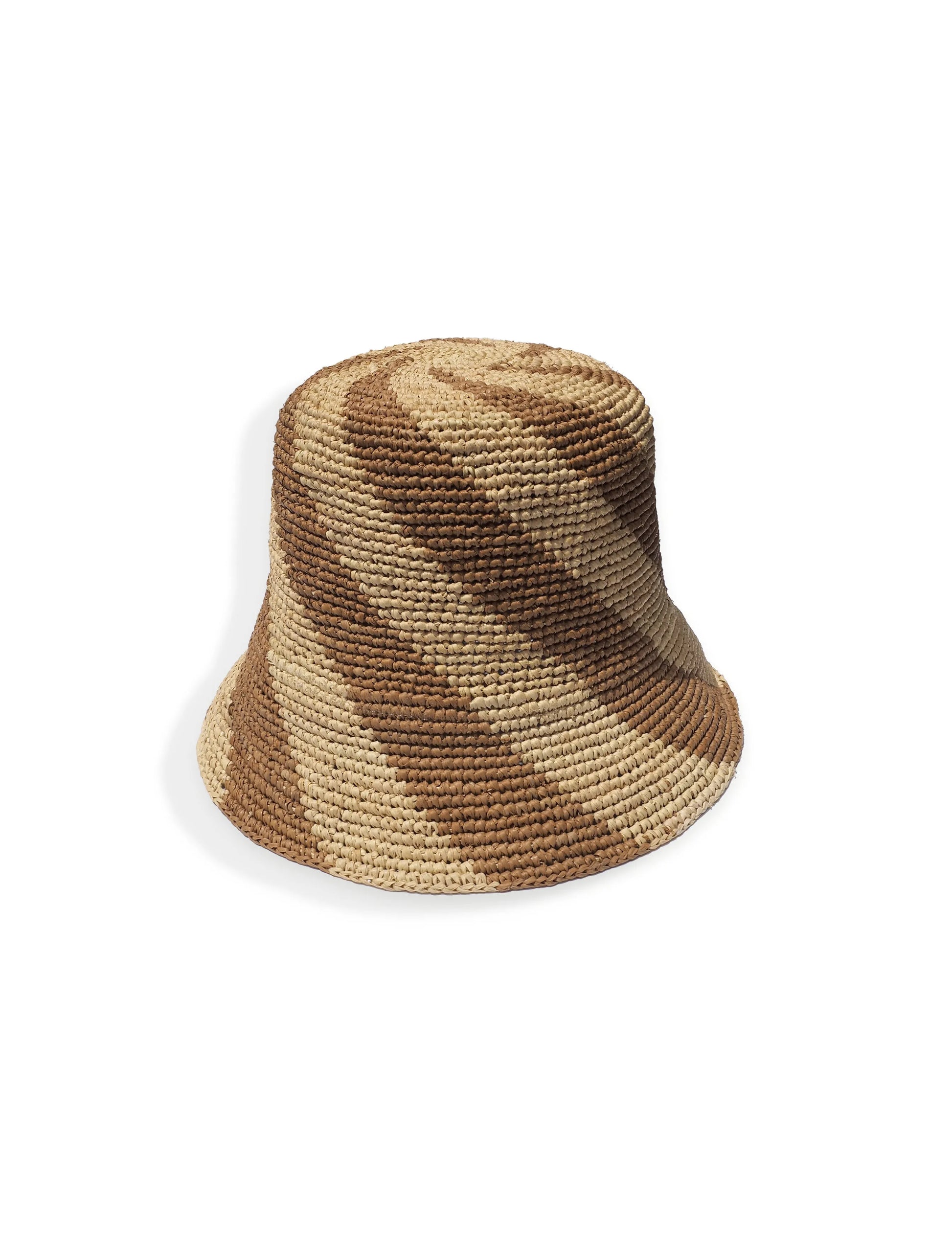 Jace Banu - Bronze & Natural Spiral Cyla Bucket Hat,købn,kobn.com.au