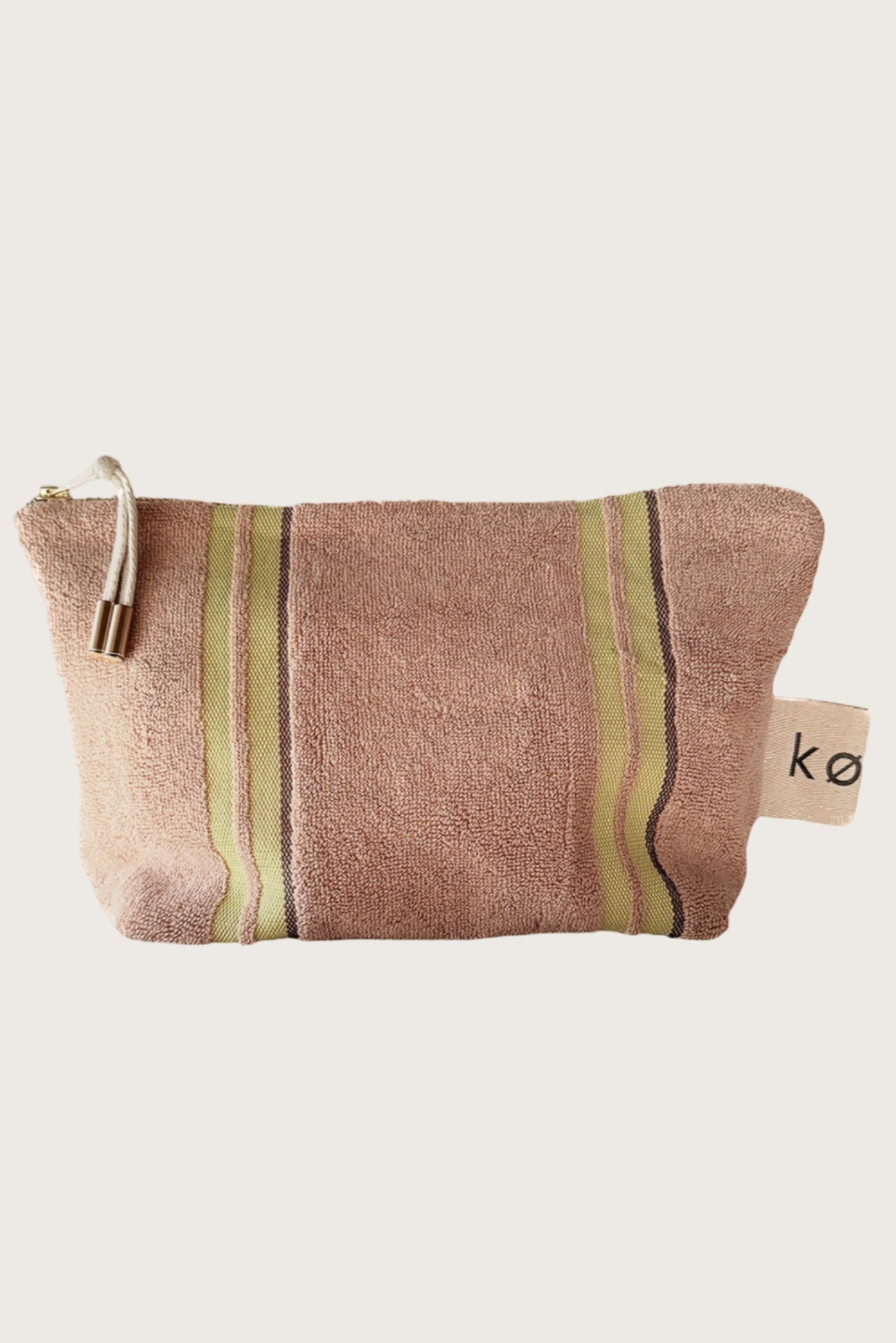 Kobn Nougat pouch with citrus and chocolate stripes - use for everyday, travel or as a bag organiser. 