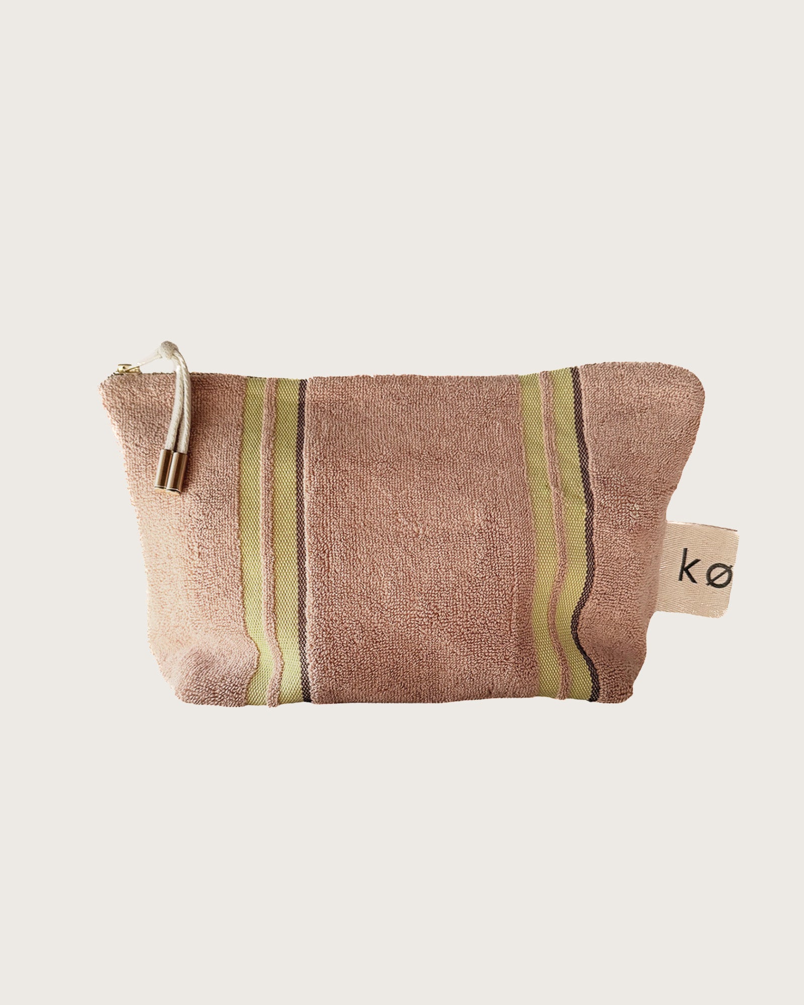 Kobn Nougat pouch with citrus and chocolate stripes - use for everyday, travel or as a bag organiser. 