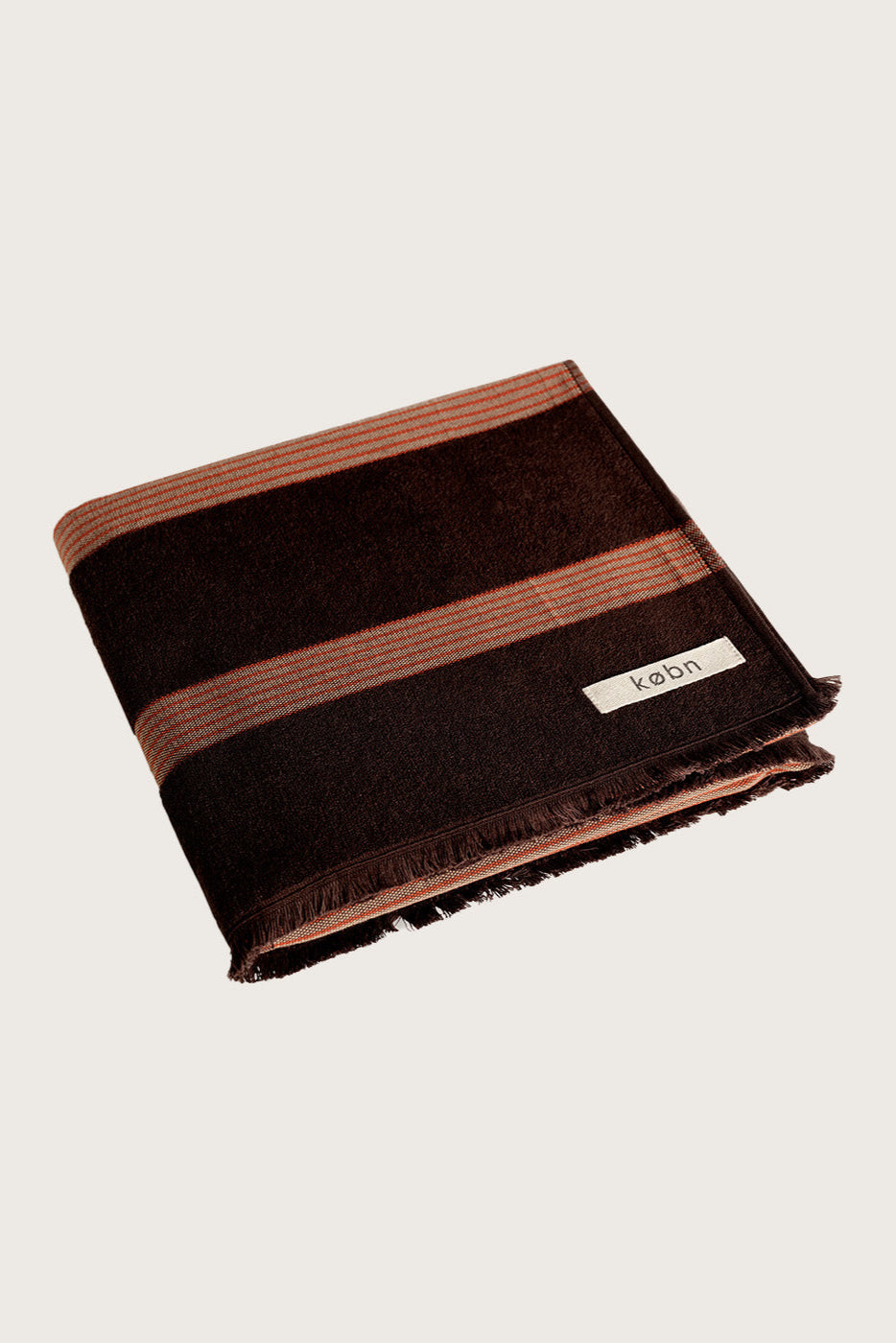 Købn Umber Towel featuring stripes and  fringing 