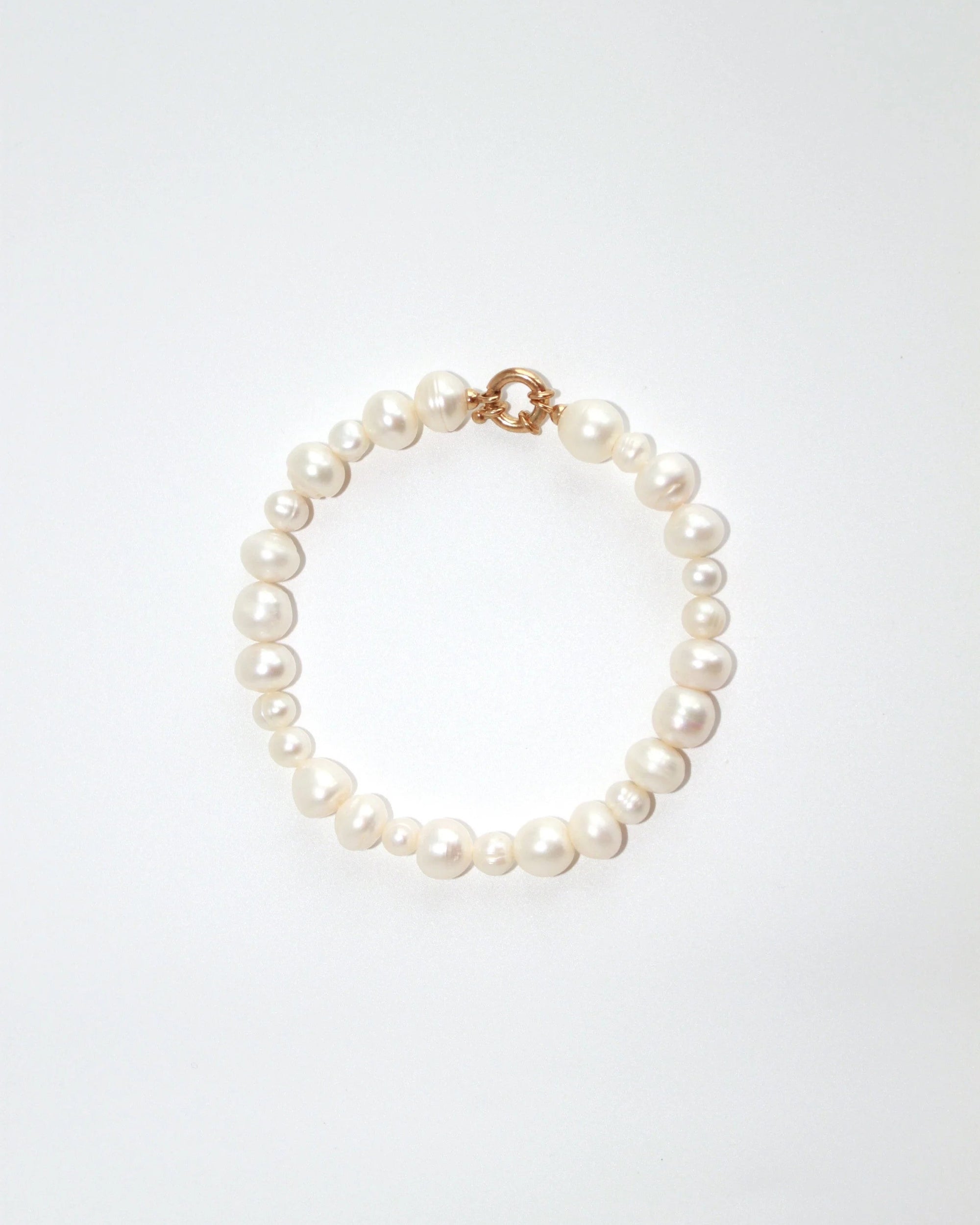Pearl bracelet on a white background
