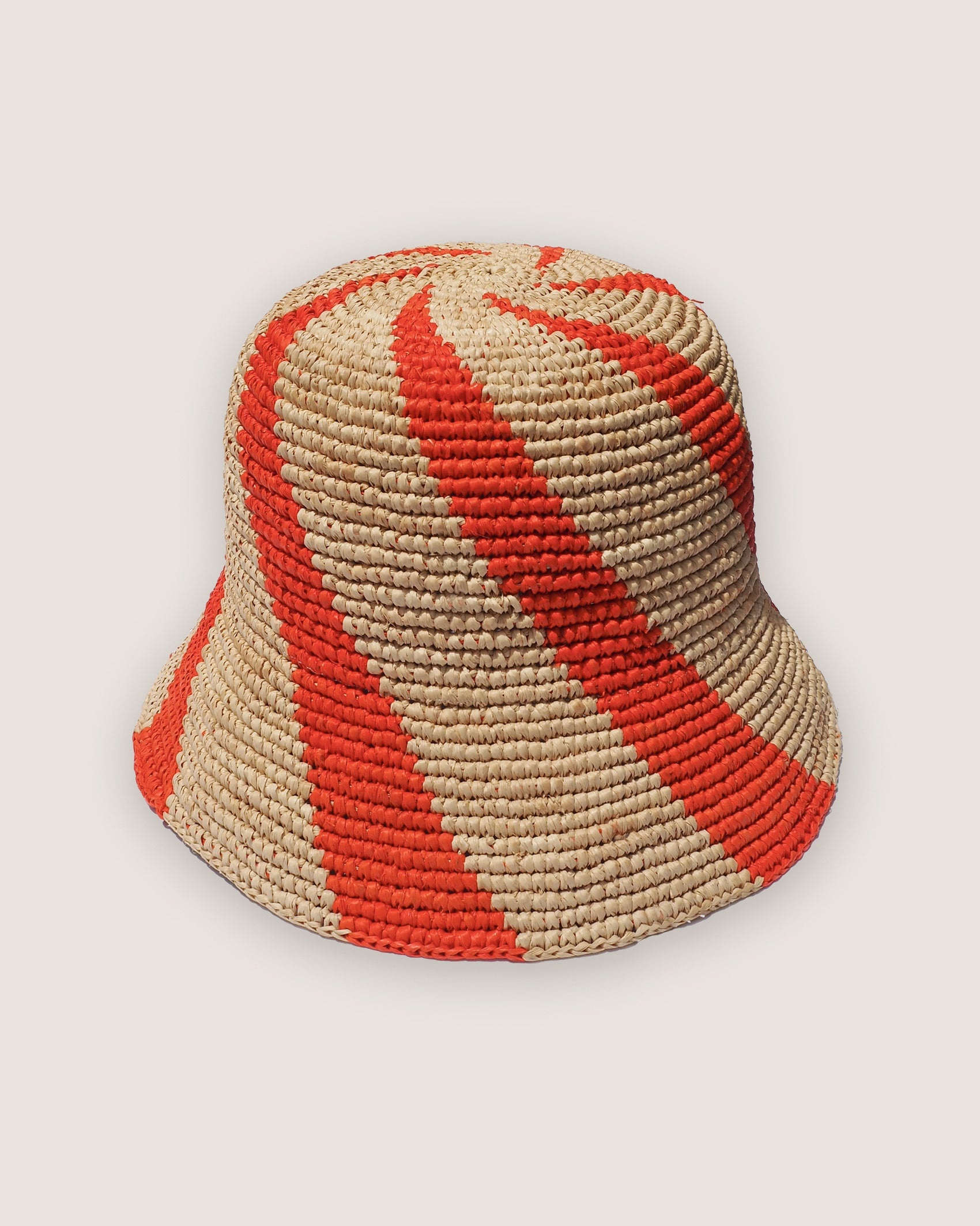 Jace Banu Cyla Bucket Hat - Orange & Natural Spiral