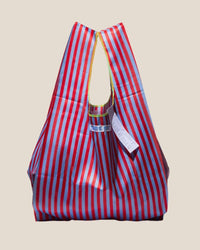 PUEBCO - School Tie Fabric Bag -  Red x Light Blue